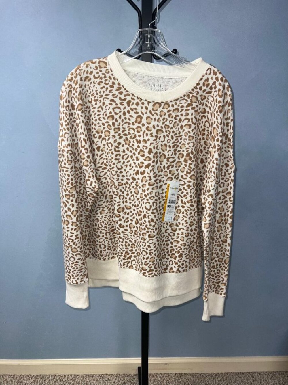 Women's Leopard Print Crewneck Sweatshirt - Time & Tru